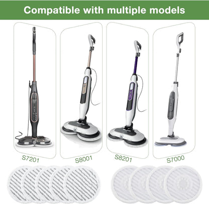 Shark Steam Mop Replacement Pads - 8 Pack for S8001, S7001, S7201 | Durable & Washable for All Floors