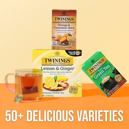 Twinings Herbal Tea - Orange & Cinnamon Spice, Naturally Caffeine-Free, 20 Individually Wrapped Bags