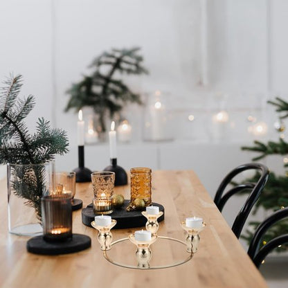 Luxshiny Christmas Advent Ring Wreath - Elegant Candle Holder for Festive Home Table Decor