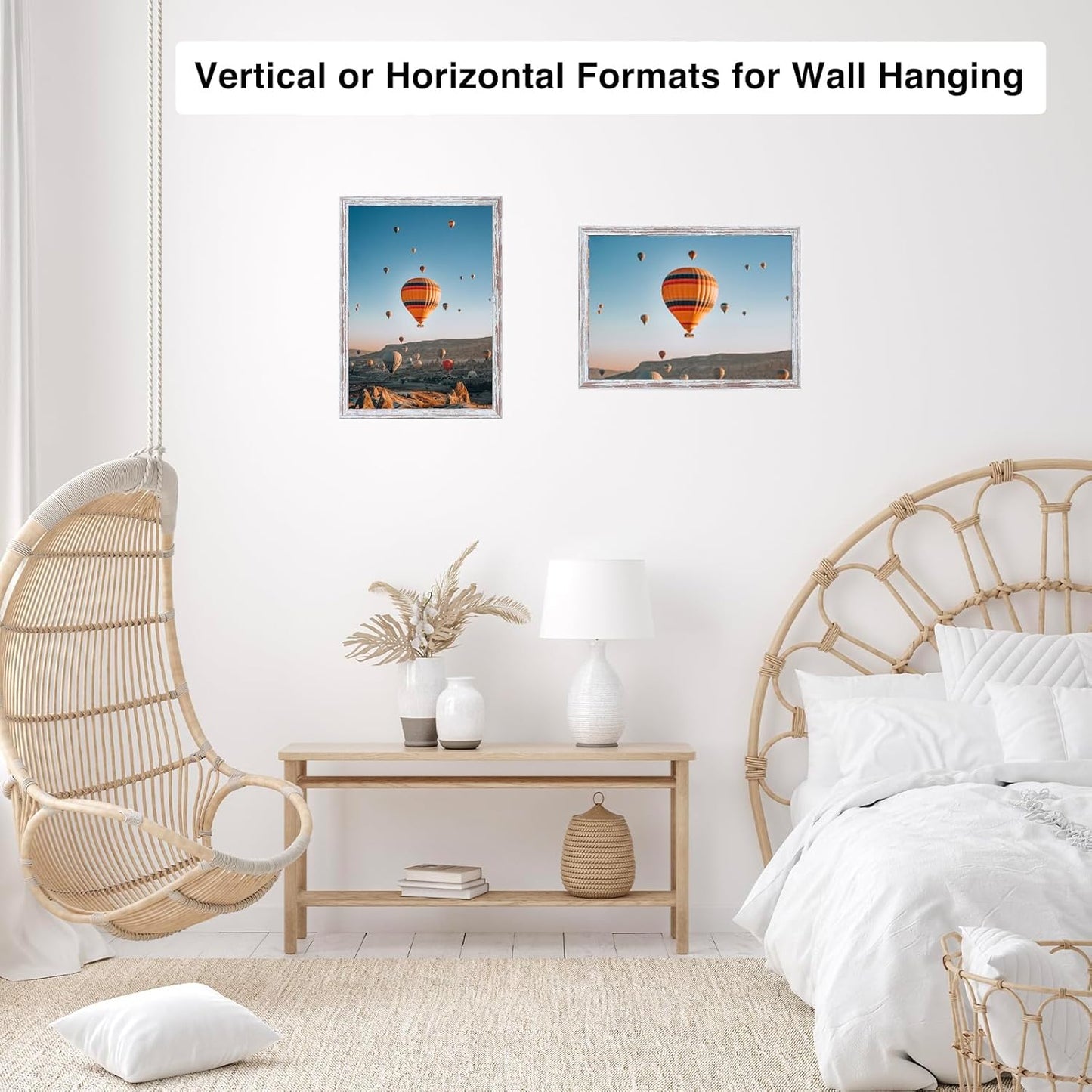 Rustic White Picture Frame by [Brand Name] - 8.5x11 Wall or Tabletop Display | Durable Shatter-Resistant Plexiglass