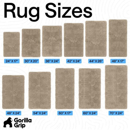 GORILLA GRIP Bath Rug Mat 30x20, Thick Soft Absorbent Chenille, Quick Dry Microfiber Mats, Rubber Backing Washable Shower Floor Rugs, US Designed Bathroom Bathmat Home Decor Accessories, Gray Beige