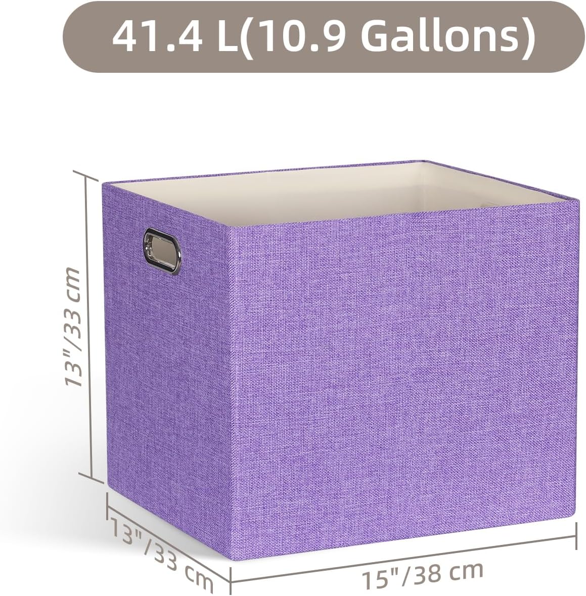 Skiennix Storage Cube Bins - Foldable Fabric Organizer Baskets | 4-Pack Decorative Storage Boxes in Purple