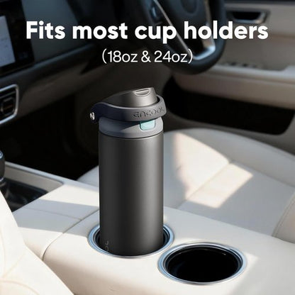 ENCOOL Insulated Water Bottle - Leakproof Dual-Sip Design for Work & Gym | Keeps Drinks Cold, 24 oz, Teal Blue