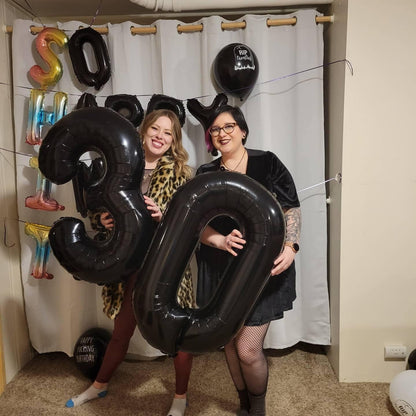 Number 0 Balloons - 40 Inch Black Number Balloons for Birthday, Wedding & Baby Shower Decor
