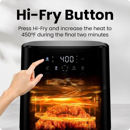 Chefman Air Fryer - 4 QT Compact Air Fryer with Hi-Fry Technology & Touchscreen Controls - Black