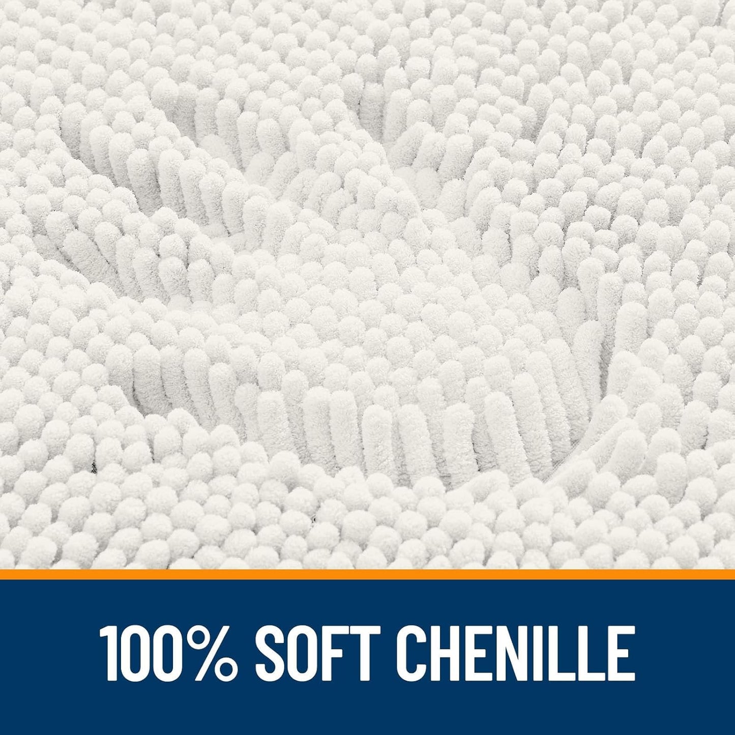 OLANLY Large Bath Rugs - Extra Soft Chenille, Quick Dry & Machine Washable | 50x30, Ivory