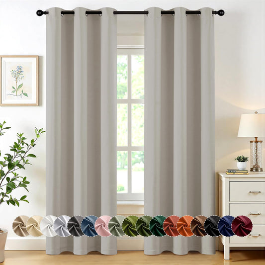 MIULEE Blackout Curtains - Thermal Insulated Room Darkening Drapes | 72-Inch Long, 2 Panels, Noise Reduction