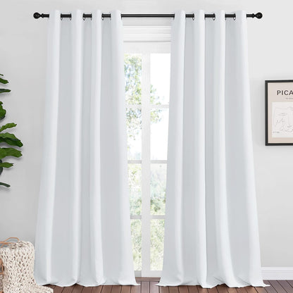 NICETOWN Room Darkening Curtain Panels - Thermal Insulated Curtains for Bedroom/Nursery | 55" W x 96" H, Greyish White