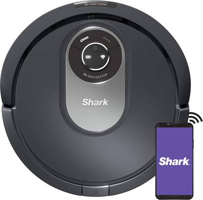 Shark AI Robot Vacuum - Smart Mapping & Scheduling | Pet Hair Pickup | Black/Silver (RV2001)