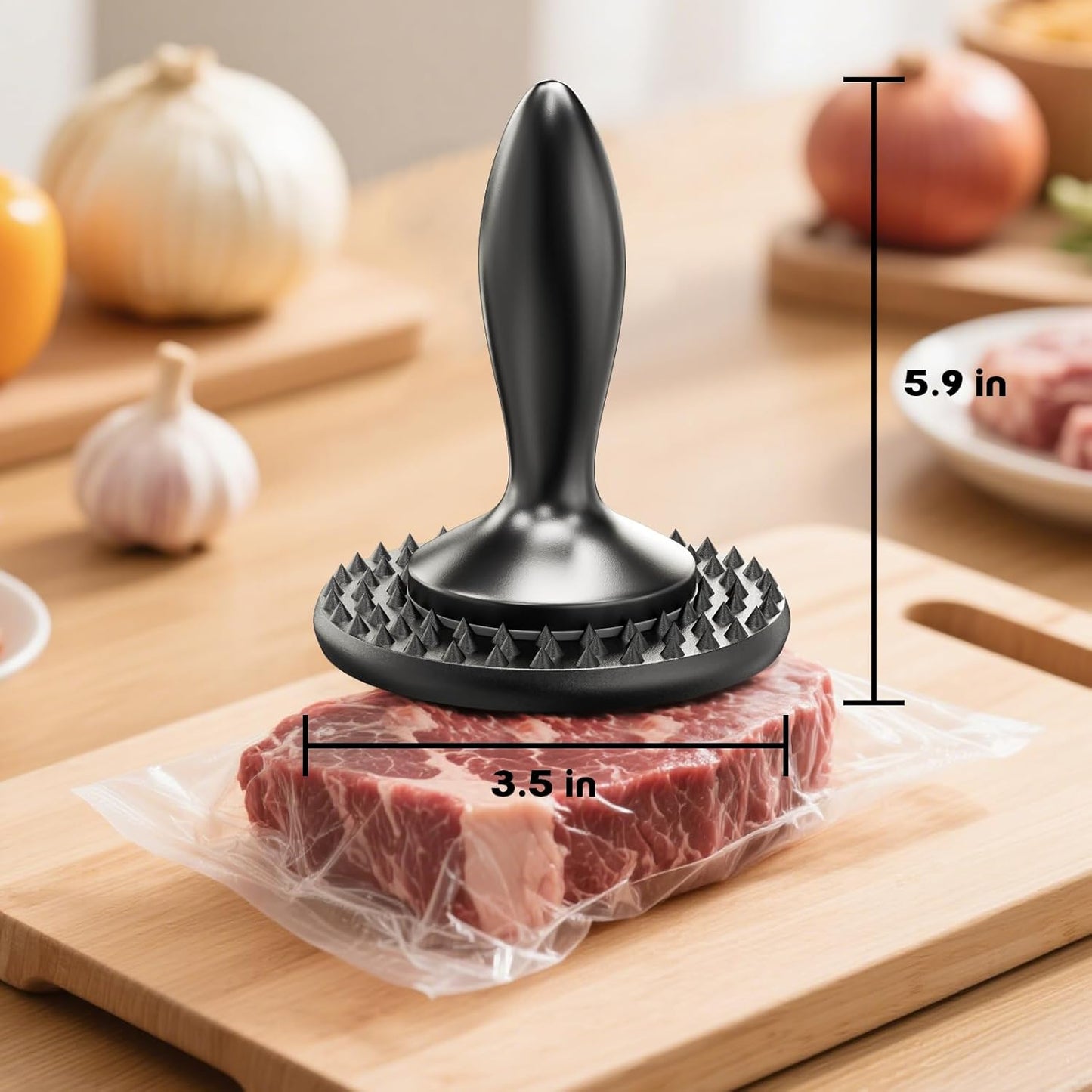 Skiennix 3-in-1 Meat Tenderizer Tool - Dual-Sided Kitchen Mallet for Perfectly Tender Steak & Chicken