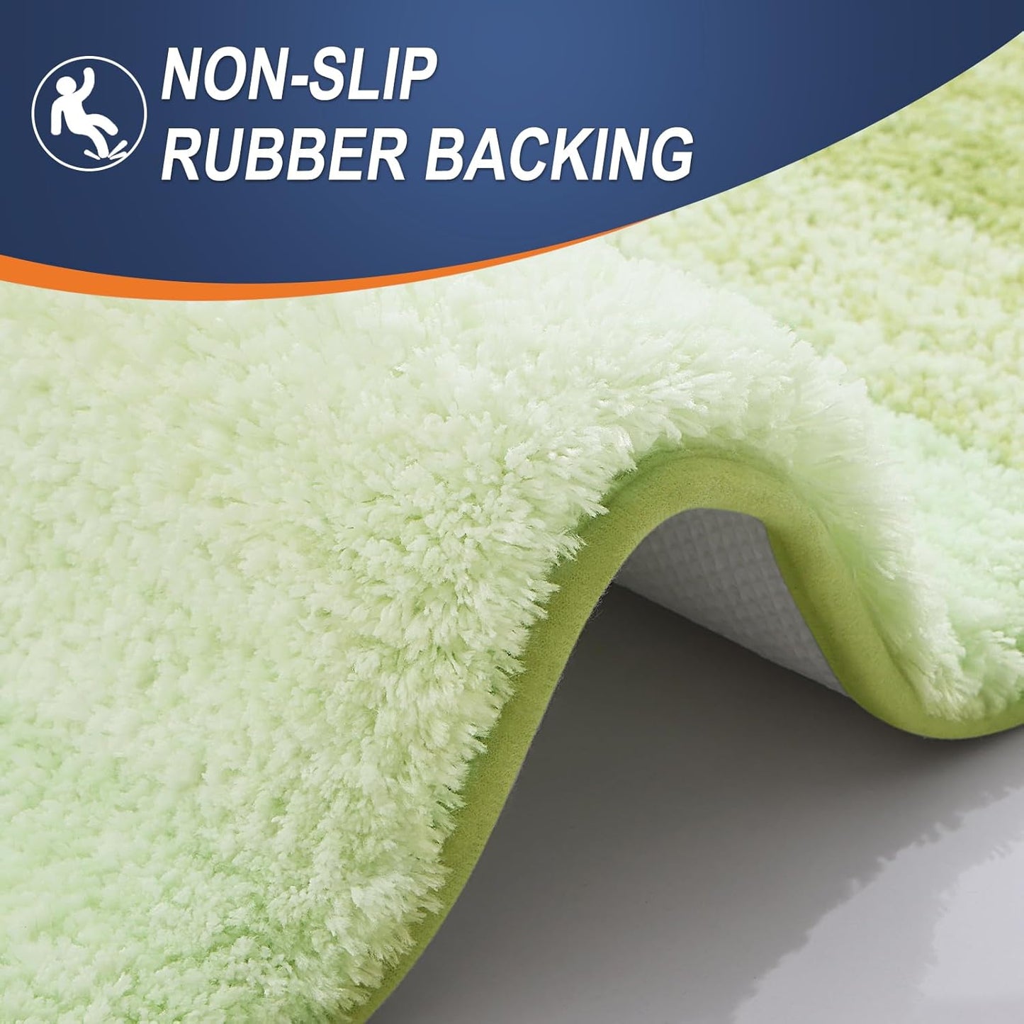 OLANLY Microfiber Bath Rugs - Extra Soft & Absorbent | Quick Dry, Washable, 24x16, Light Green