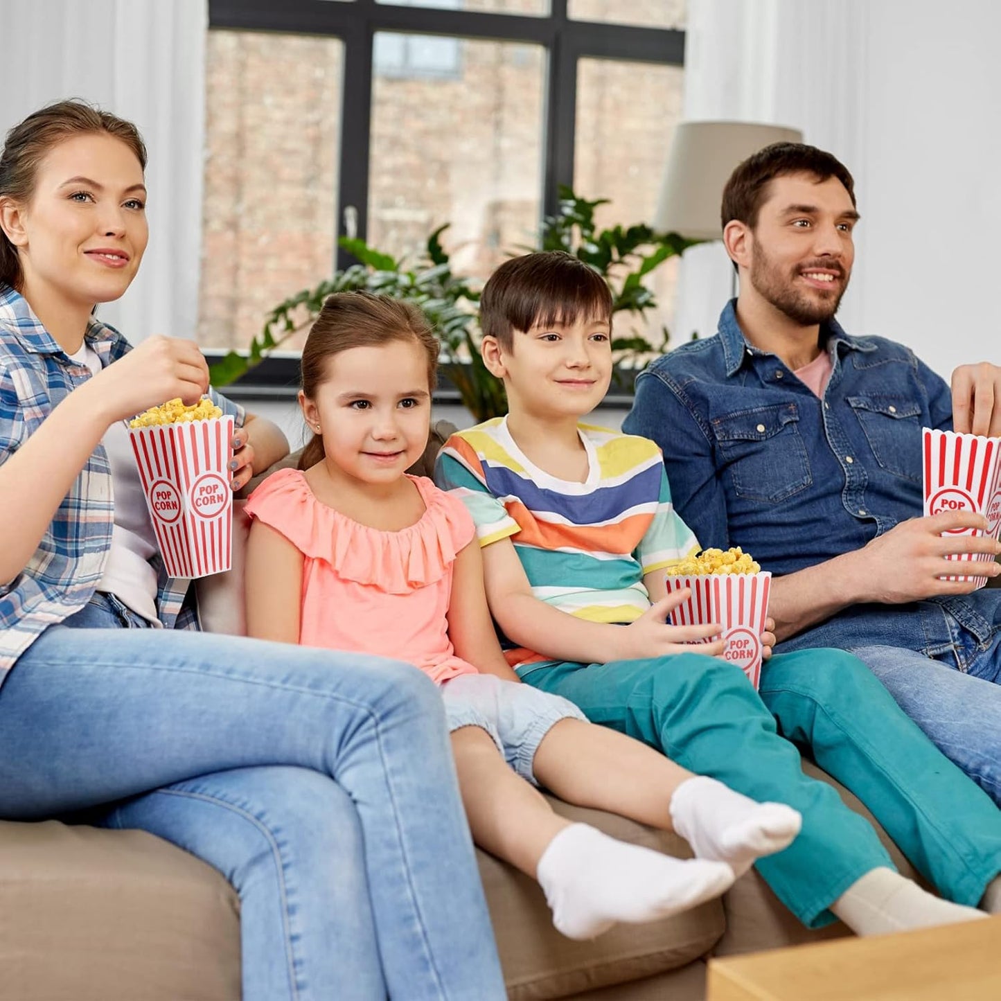 Yuxung Popcorn Boxes - Classic Red and White Striped Buckets | 30 Pack, Reusable for Movie Nights, 7.7 x 3.9 x 2.4 Inch