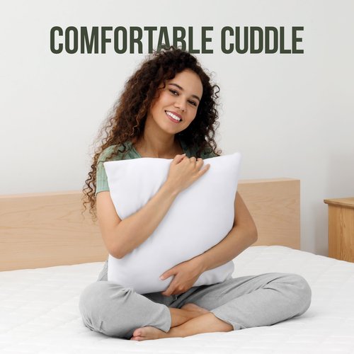 Utopia Bedding Throw Pillows (Set of 1, White) – 22 x 22 Inches Down Alternative Pillows for Bed, Sofa, and Couch - Fluffy Decorative Stuffer Pillow for Indoors & Outdoors