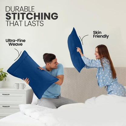 Utopia Bedding Pillow Cases Standard Size 2-Pack – Soft Brushed Microfiber – Envelope Closure – Perfect for Hospitals, Hotels, Guest Rooms – Oeko-TEX Certified, 20x26 Inches (Blue Dusk)