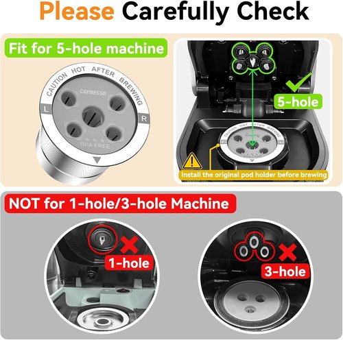 CAPMESSO Reusable K Cups for Keurig - 4 Stainless Steel Coffee Pods with 5-Hole Filters | BPA-Free & Durable