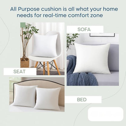 LANE LINEN 4 Pack 18x18 White Throw Pillow Inserts - Fluffy Decorative Couch Pillows for Living Room