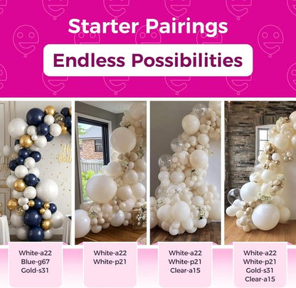 Bezente 36-Inch Pearl White Giant Balloons - 8 Pack Jumbo Latex Decorations for Weddings & Parties