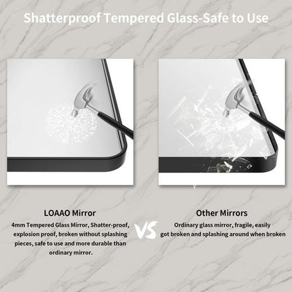 LOAAO Black Metal Framed Bathroom Mirror for Wall, Large 72X32 Inch Rounded Rectangle Mirror, Matte Black Bathroom Vanity Mirror Farmhouse, Anti-Rust, Tempered Glass, Hangs Horizontally or Vertically