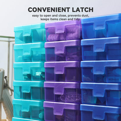 Novelinks 18-Pack Small Clear Plastic Storage Containers - Stackable Arts & Crafts Organizers with Lids