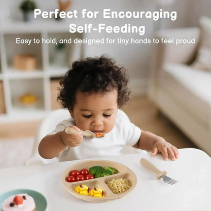 Eascrozn Toddler Utensils - 6 Pack Kids Silverware Set with Silicone Handles | Safe Stainless Steel Forks & Spoons