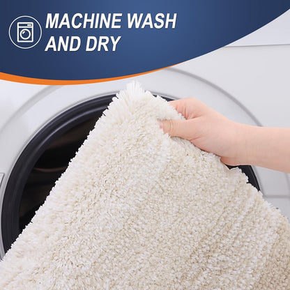 OLANLY Bathroom Rugs - Extra Soft Microfiber Mat with Rubber Backing | Quick Dry, Machine Washable, 30x20, Light Beige