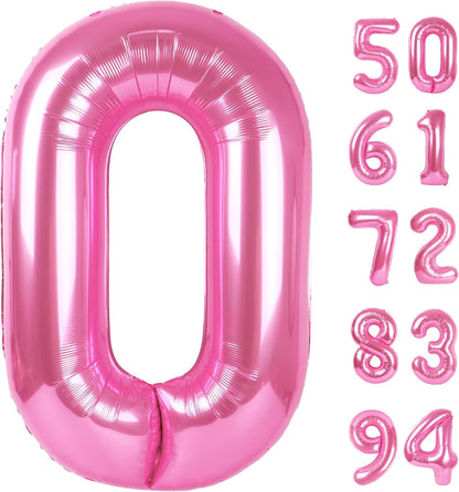 Pink Number Balloon by [Brand Name] - 40 Inch 0 Number Balloons for Birthday Decorations | Party Supplies for Women