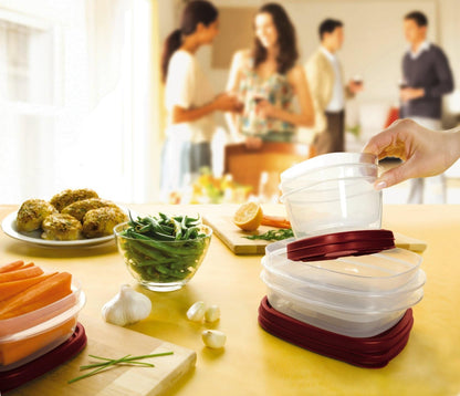 Rubbermaid Easy Find Lids | 42-Piece Food Storage Container Set in Racer Red - Organized & Durable