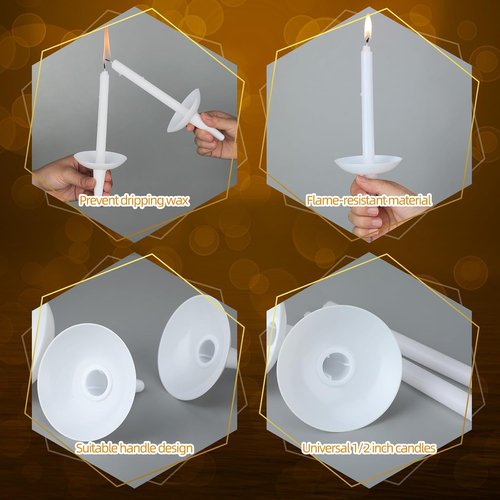 Church Candle Holders by Candlelight Service - 200 Pcs Plastic Drip Protectors for Vigil & Events