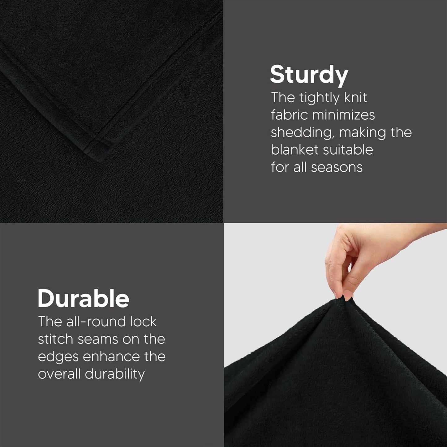 Utopia Bedding Fleece Blanket - Luxury Anti-Static Soft Microfiber | Twin XL Size, Black (90x76 Inch)