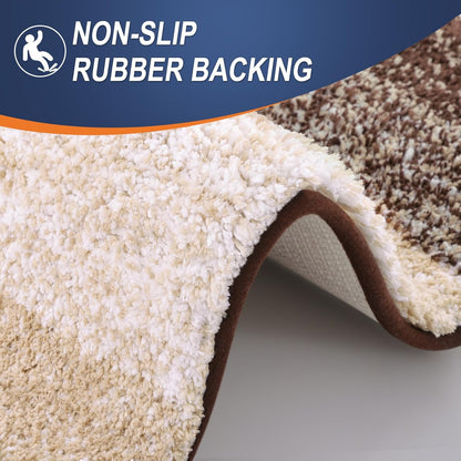 OLANLY Large Bathroom Rugs - Extra Soft Microfiber Mat 47x32 | Quick Dry & Machine Washable, Brown