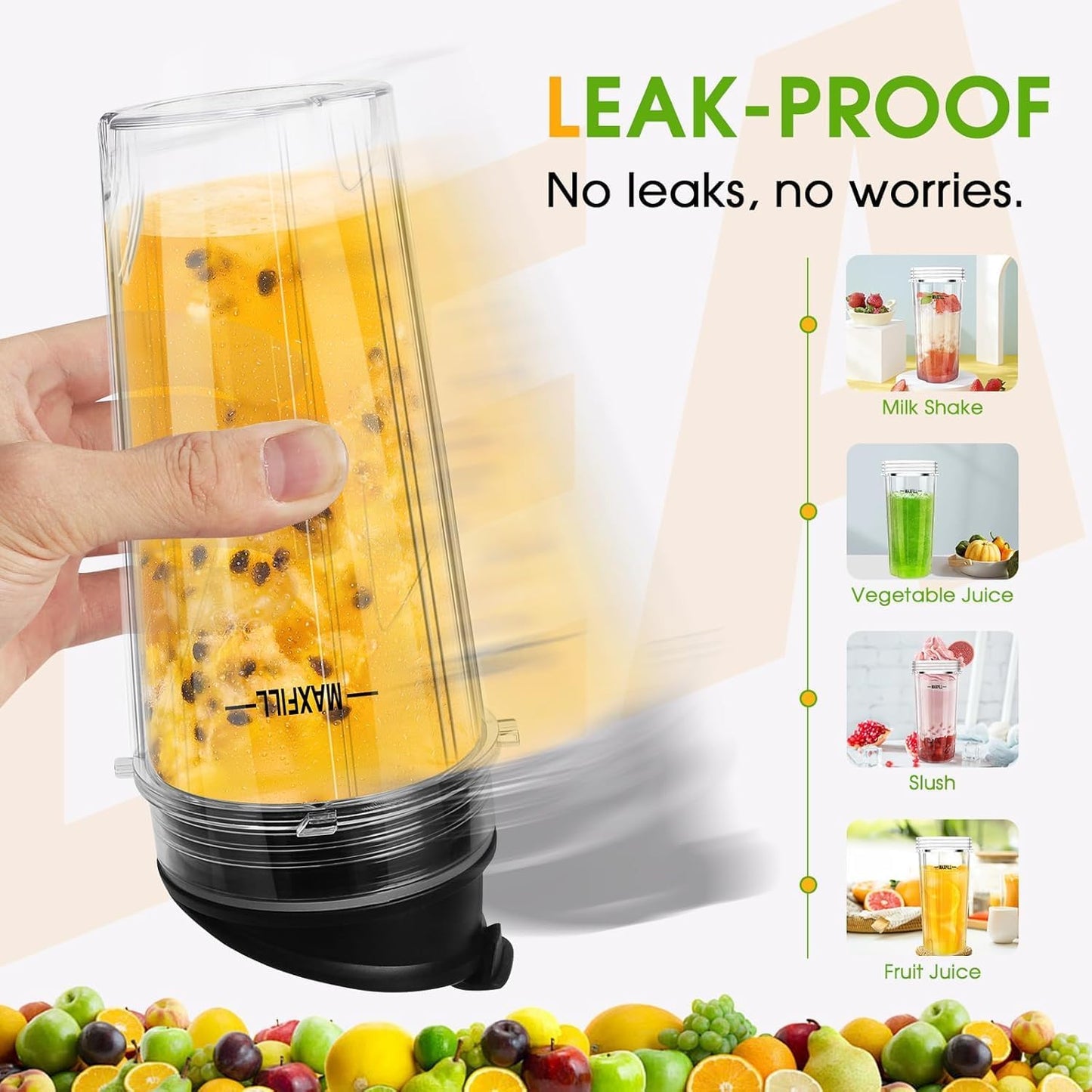 Ninja Blender Cups - 16oz Replacement Cups with Lids | 3-Pack Compatible with Ninja QB3001SS, BL770, BL780, BL660, BL740, BL810