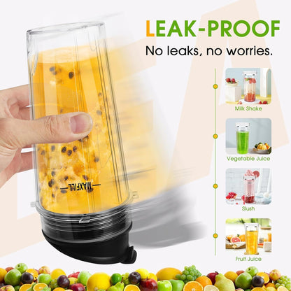Ninja Blender Cups - 16oz Replacement Cups with Lids | 3-Pack Compatible with Ninja QB3001SS, BL770, BL780, BL660, BL740, BL810