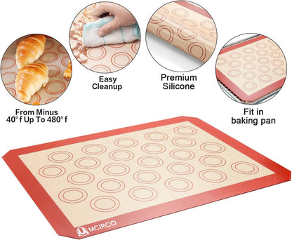 Stainless Steel Baking Sheet Set - Cookie Pan with Cooling Rack & Silicone Mats | 16 x 12 Inch, Easy Clean