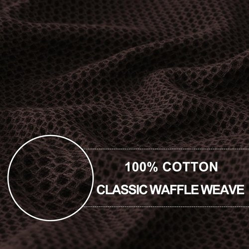 Homaxy 100% Cotton Waffle Weave Dish Cloths - Ultra Soft & Absorbent Quick Drying, 12-Pack, Dark Brown