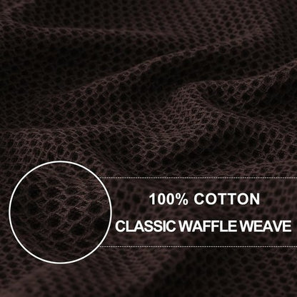 Homaxy 100% Cotton Waffle Weave Dish Cloths - Ultra Soft & Absorbent Quick Drying, 12-Pack, Dark Brown
