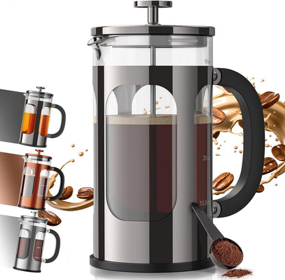 Veken 34oz French Press - Dark Pewter & Copper Design for Rich, Flavorful Coffee