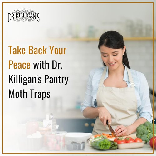 Dr. Killigan's Pantry Moth Traps - Double Potent Pheromone Sticky Traps for Kitchen | 6 Pack, Black