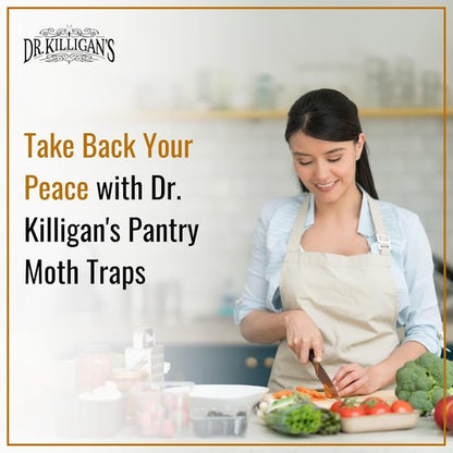Dr. Killigan's Pantry Moth Traps - Double Potent Pheromone Sticky Traps for Kitchen | 6 Pack, Black
