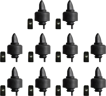 The Pure Pour Liquor Bottle Pourers - Leak-Proof Pour Spouts with Dust Caps – Fits Most Alcohol, Syrup, Olive Oil & Vinegar Bottles – Dishwasher Safe - 10 Pack