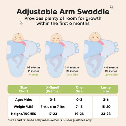 Skiennix Organic Baby Swaddle Sleep Sacks - Soft & Snug for Newborns 0-3 Months | ABC Land Cloud Design