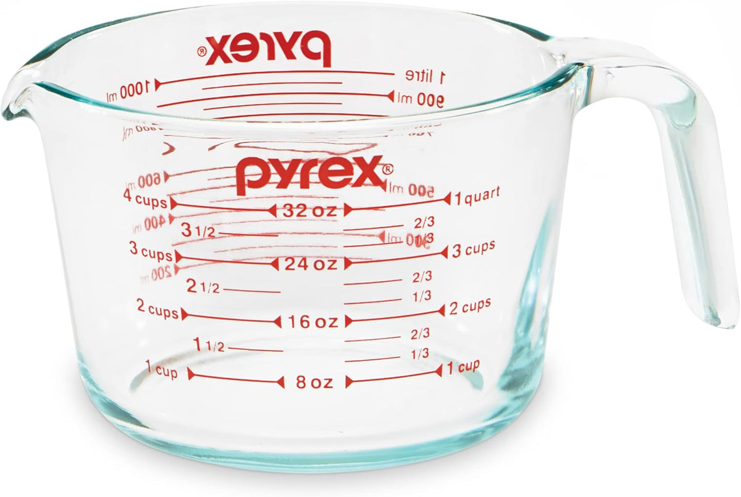 Pyrex 4-Cup Glass Measuring Cup - Dishwasher, Freezer & Microwave Safe Kitchen Essential