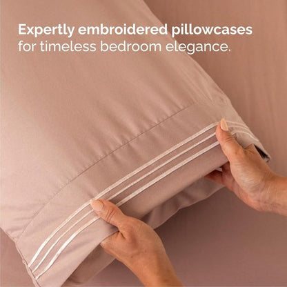 Cal King Size 4-Piece Sheet Set | Regine Switzerland Comfy Cooling Bed Sheets - Ultra-Soft, Deep Pockets, Wrinkle-Free - Oeko-Tex Certified, Mauve