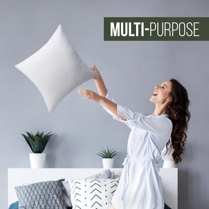 Utopia Bedding Throw Pillow - Fluffy 16 x 16 Inches Down Alternative Cushion in White | Perfect for Bed, Sofa & Couch