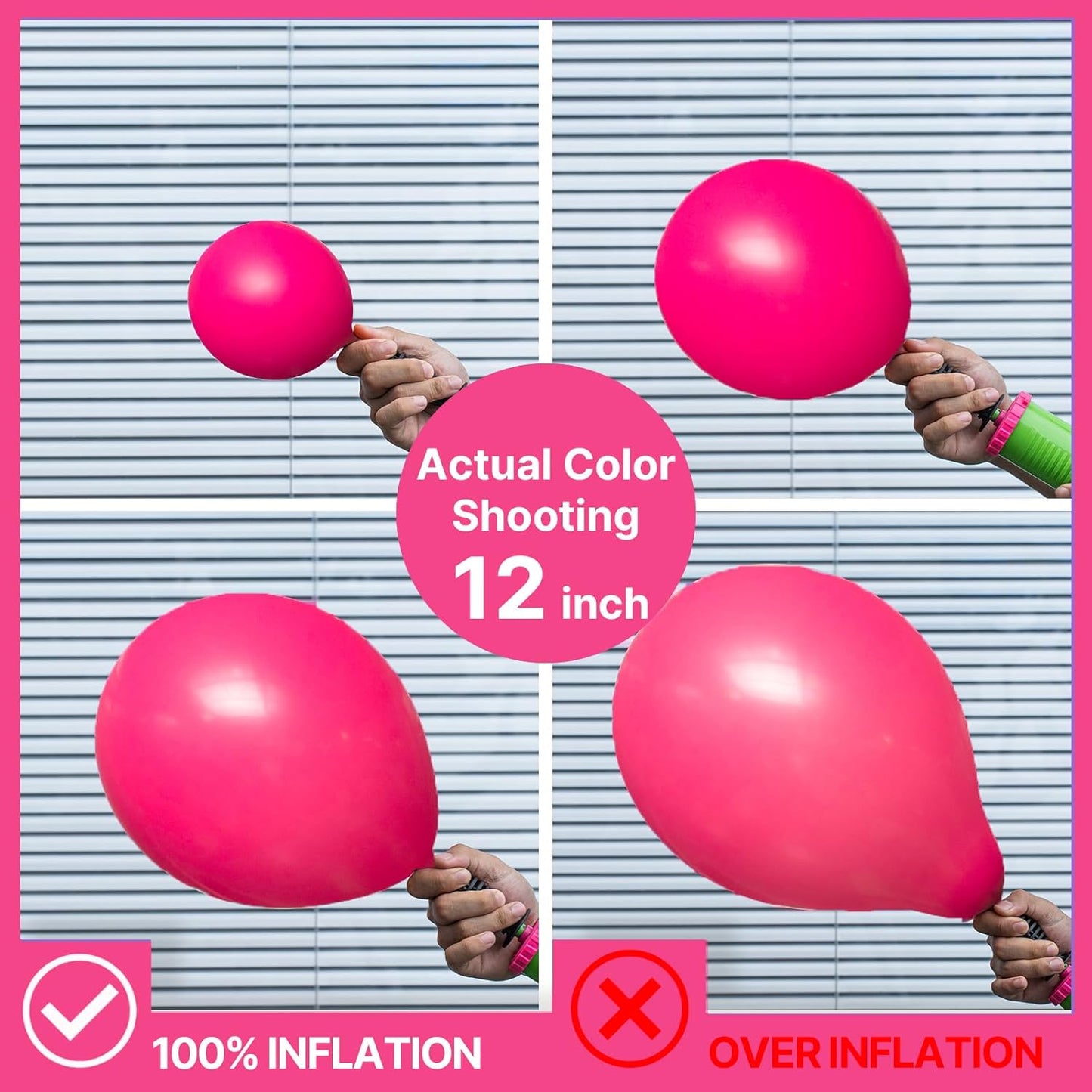 PartyWoo Hot Pink Balloons - 152-Piece Arch Kit with Various Sizes for Baby Showers & Birthdays
