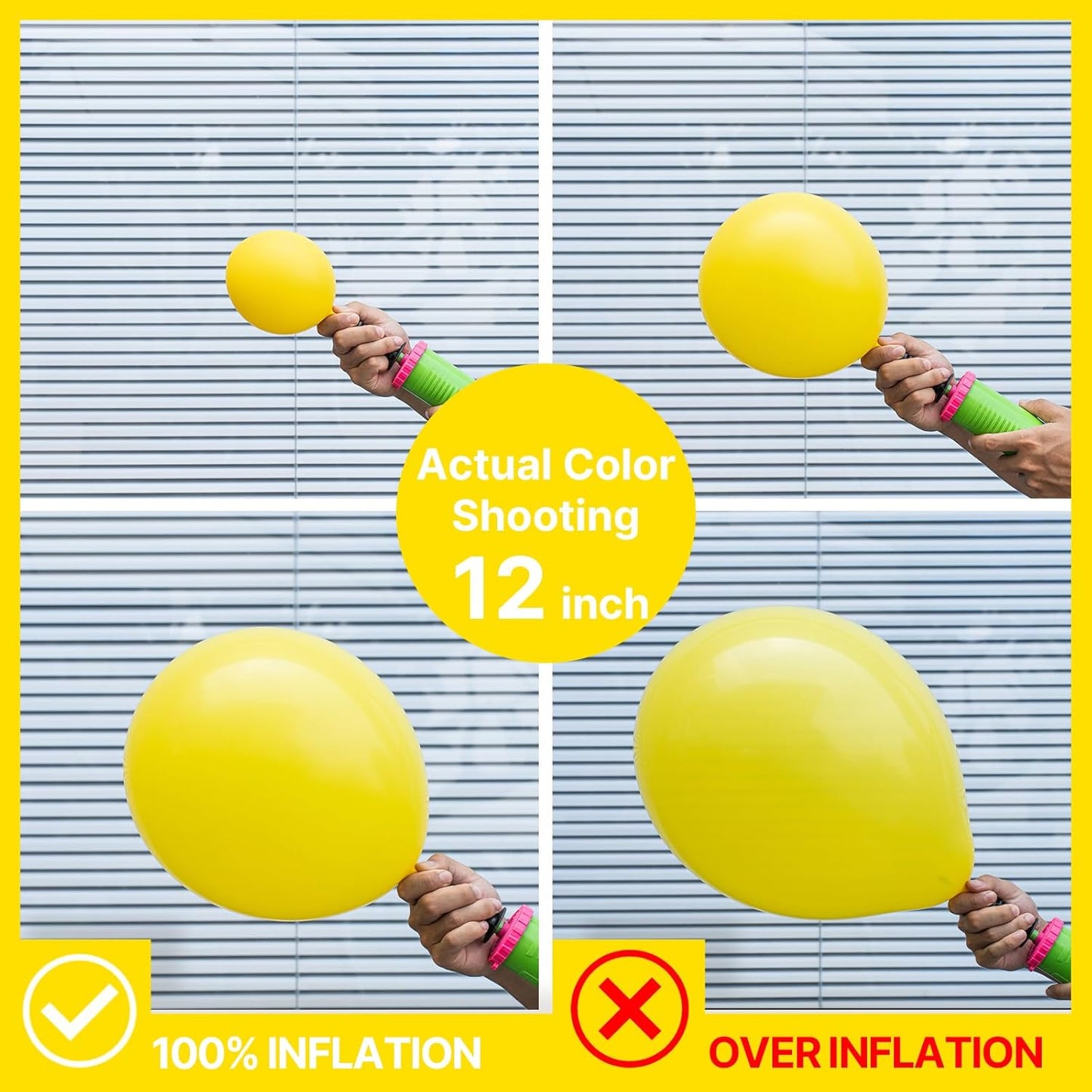 PartyWoo Yellow Balloons - 100 Pcs Matte Light Yellow Latex Balloons for Baby Showers & Birthdays | Various Sizes 5-36 Inch