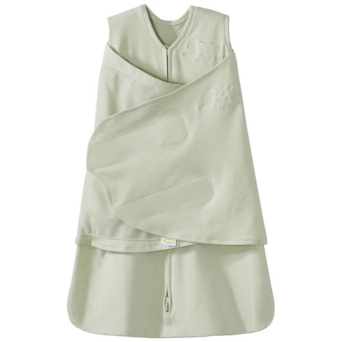 HALO 100% Cotton Sleepsack Swaddle, 3-Way Adjustable Wearable Blanket, TOG 1.5, Sage, Newborn, 0-3 Months