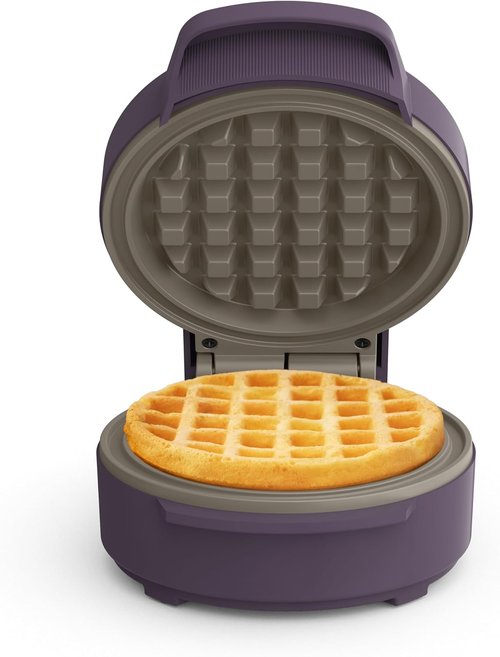 Bella Mini Waffle Maker - EverGood™ Ceramic Nonstick, Cool Touch Handles, 350 Watt, Plum Color