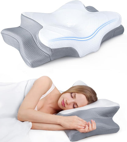 Ultra Pain Relief Cooling Pillow - Ergonomic Neck Support | Adjustable Memory Foam for Cozy Sleep