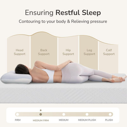 MLILY King Mattress in a Box, 10 inch Mattresses for Platform Bed Double Size Daybed, Green Tea Memory Foam Mattress for Cool Sleep & Pressure Relief, Medium