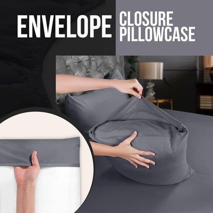 Utopia Bedding Standard Pillow Cases - 8 Pack Soft Brushed Microfiber | Fade Resistant 20 x 26 Inches (Grey)